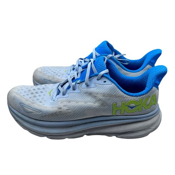 HOKA Clifton 9 Men’s 11D Running Shoes Light Blue/Blue Max Cushion - Picture 2 of 8